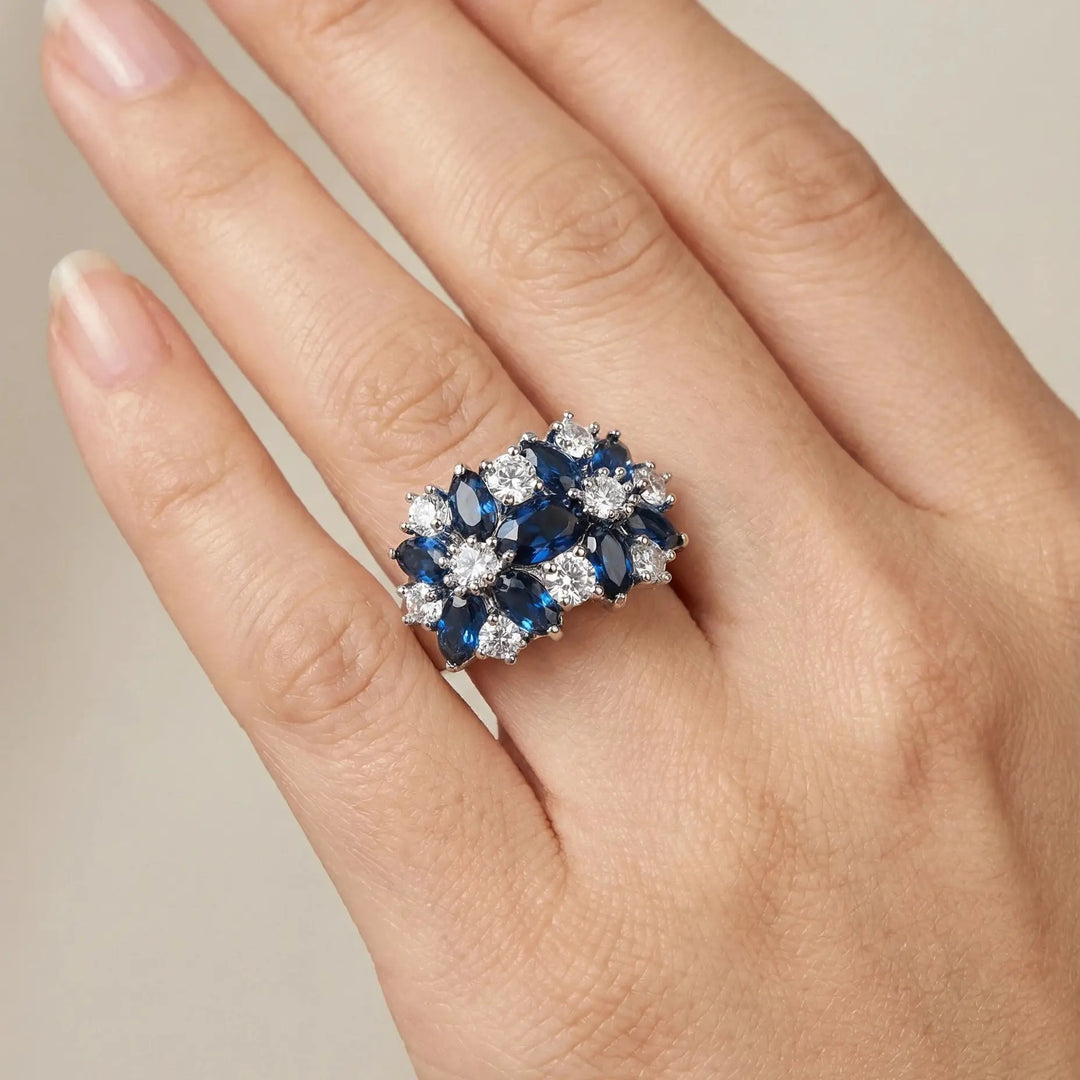 Moissanite Cluster Ring