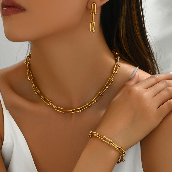 U-Shaped Bamboo Link Necklace
