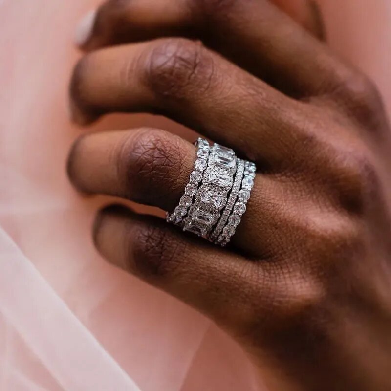 Moissanite Stack Ring Set