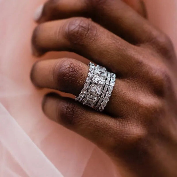 Moissanite Stack Ring Set