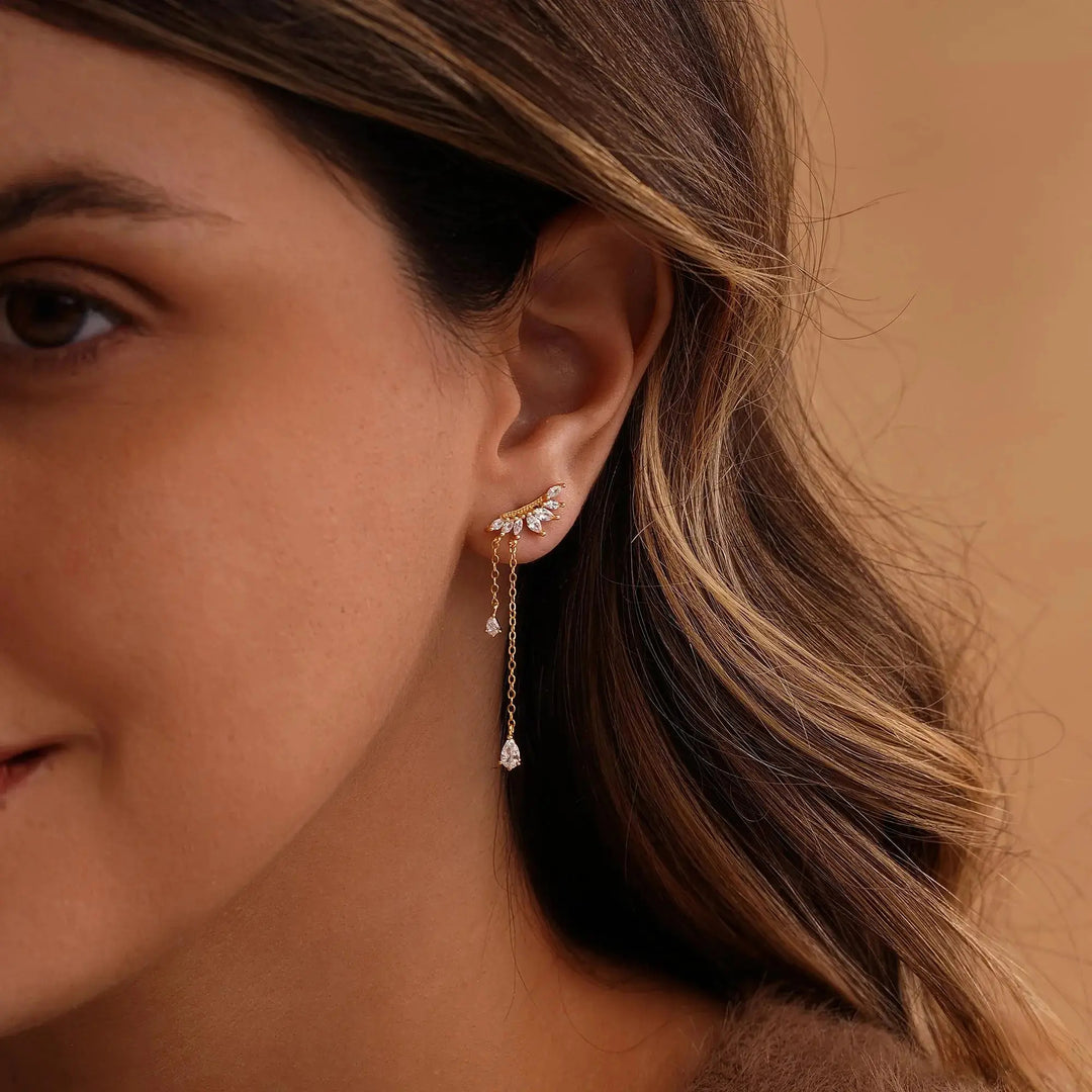 Zircon Tassel Drop Earrings