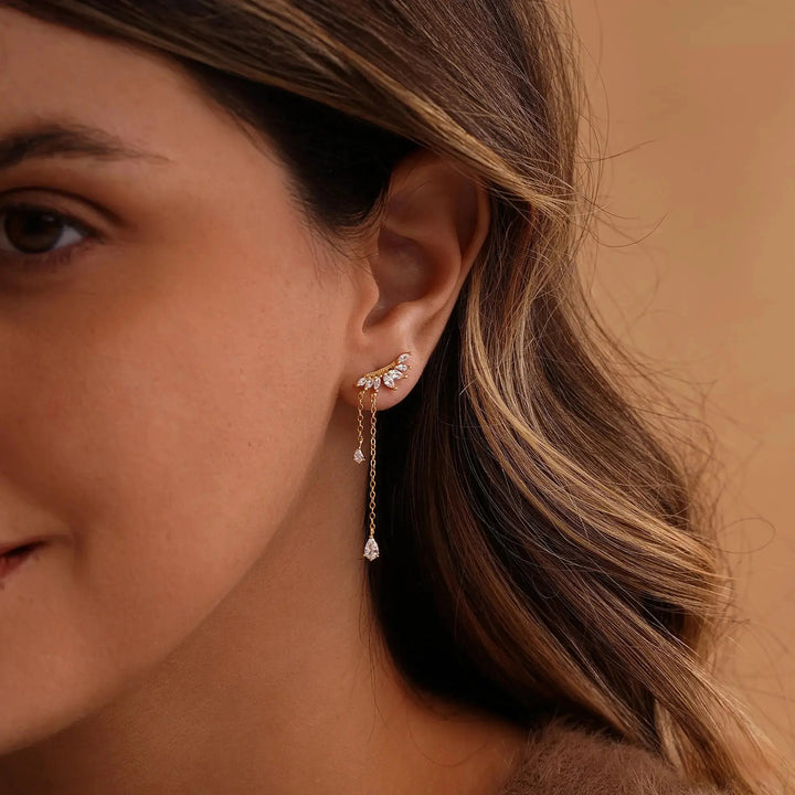 Zircon Tassel Drop Earrings