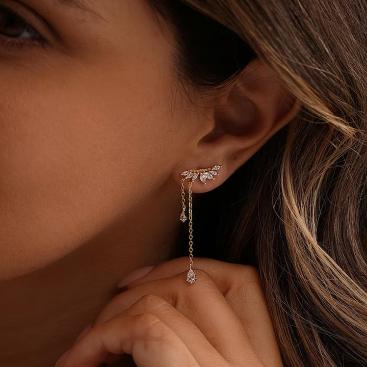 Zircon Tassel Drop Earrings