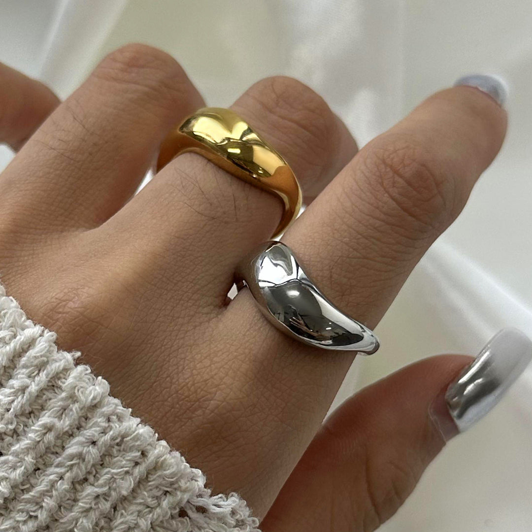 Two Tone Dome Band Ring