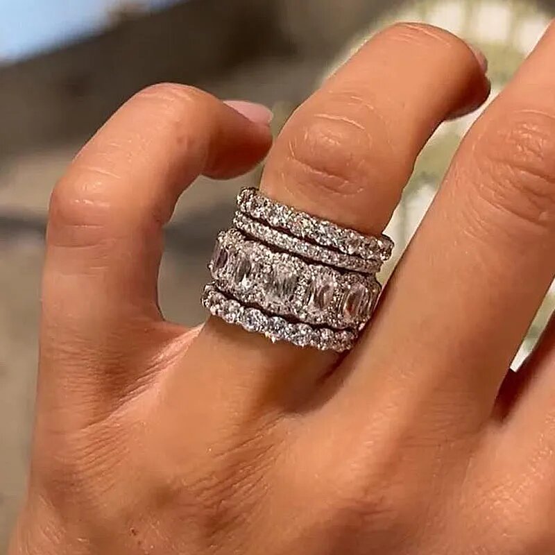 Moissanite Stack Ring Set