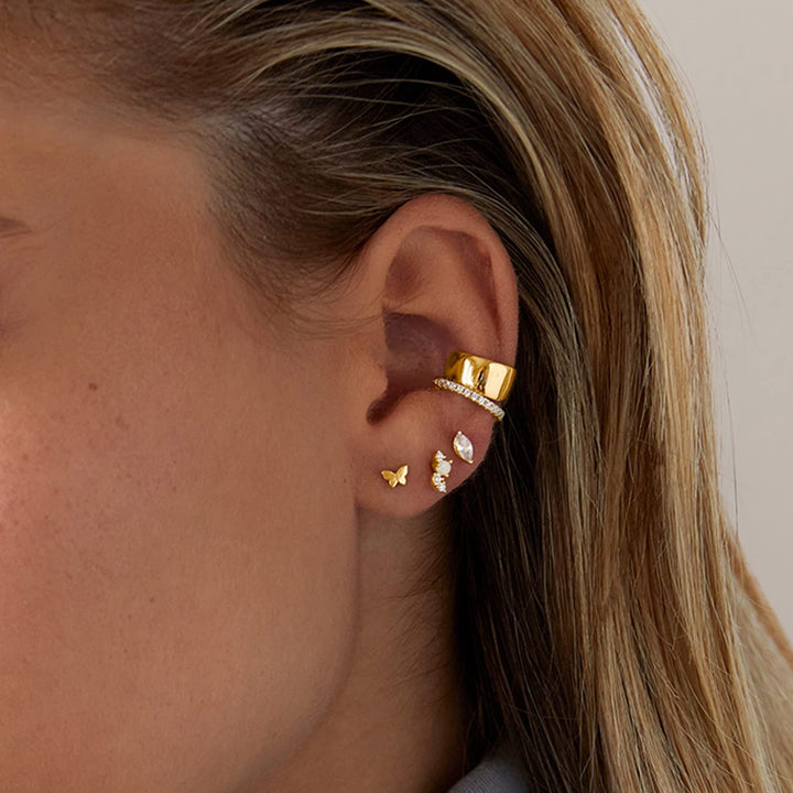 Opal Flower Stud Earrings