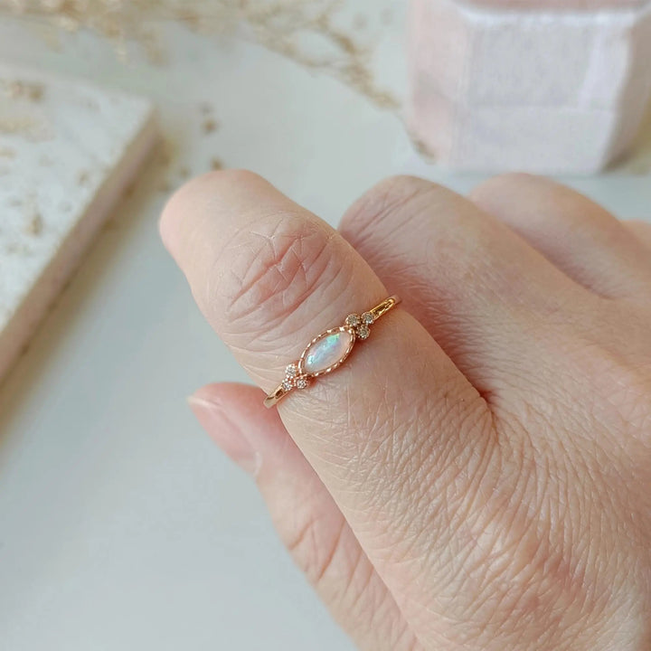 Oval Opal Band Ring