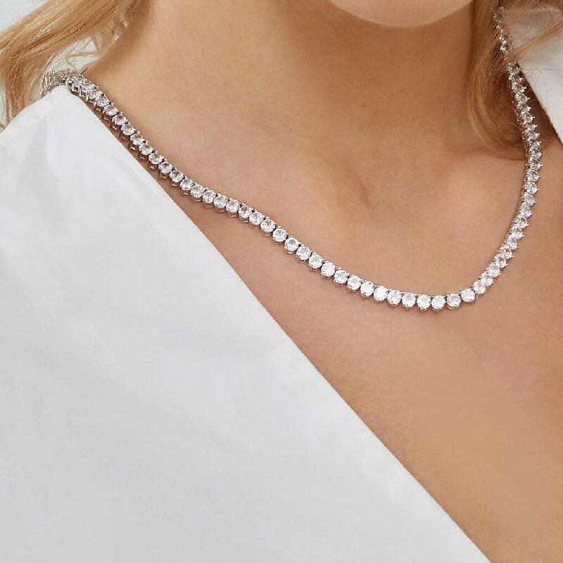 Graduated CZ Tennis Necklace