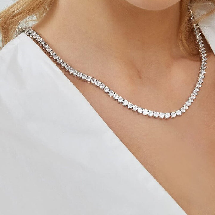 Graduated CZ Tennis Necklace