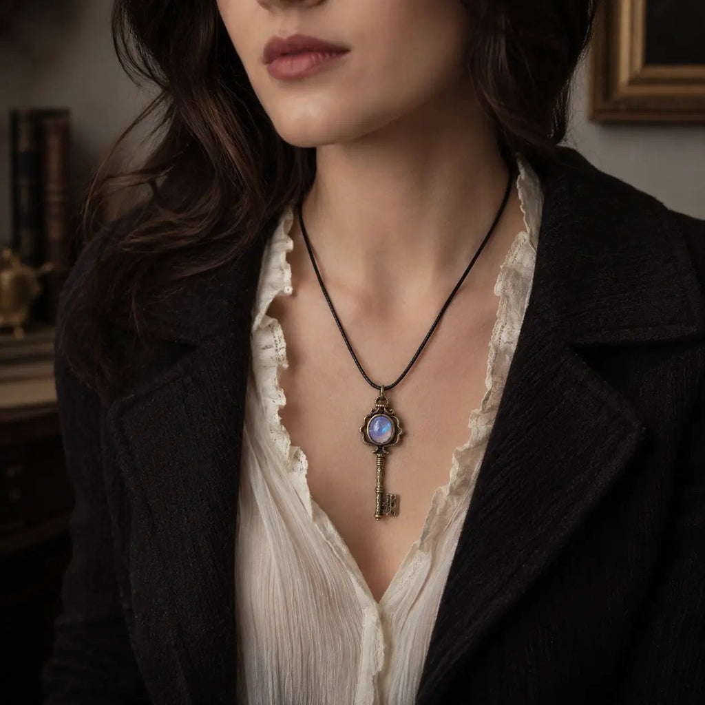 Crystal Key Witch Necklace