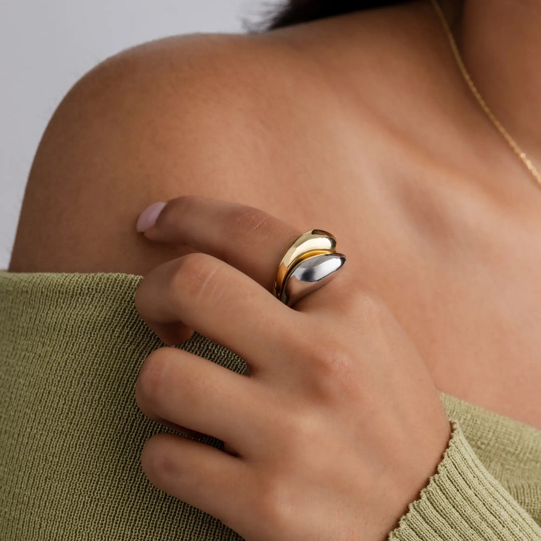 Two Tone Dome Band Ring