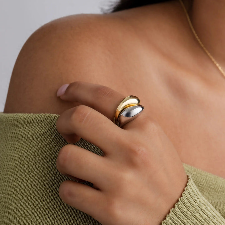 Two Tone Dome Band Ring