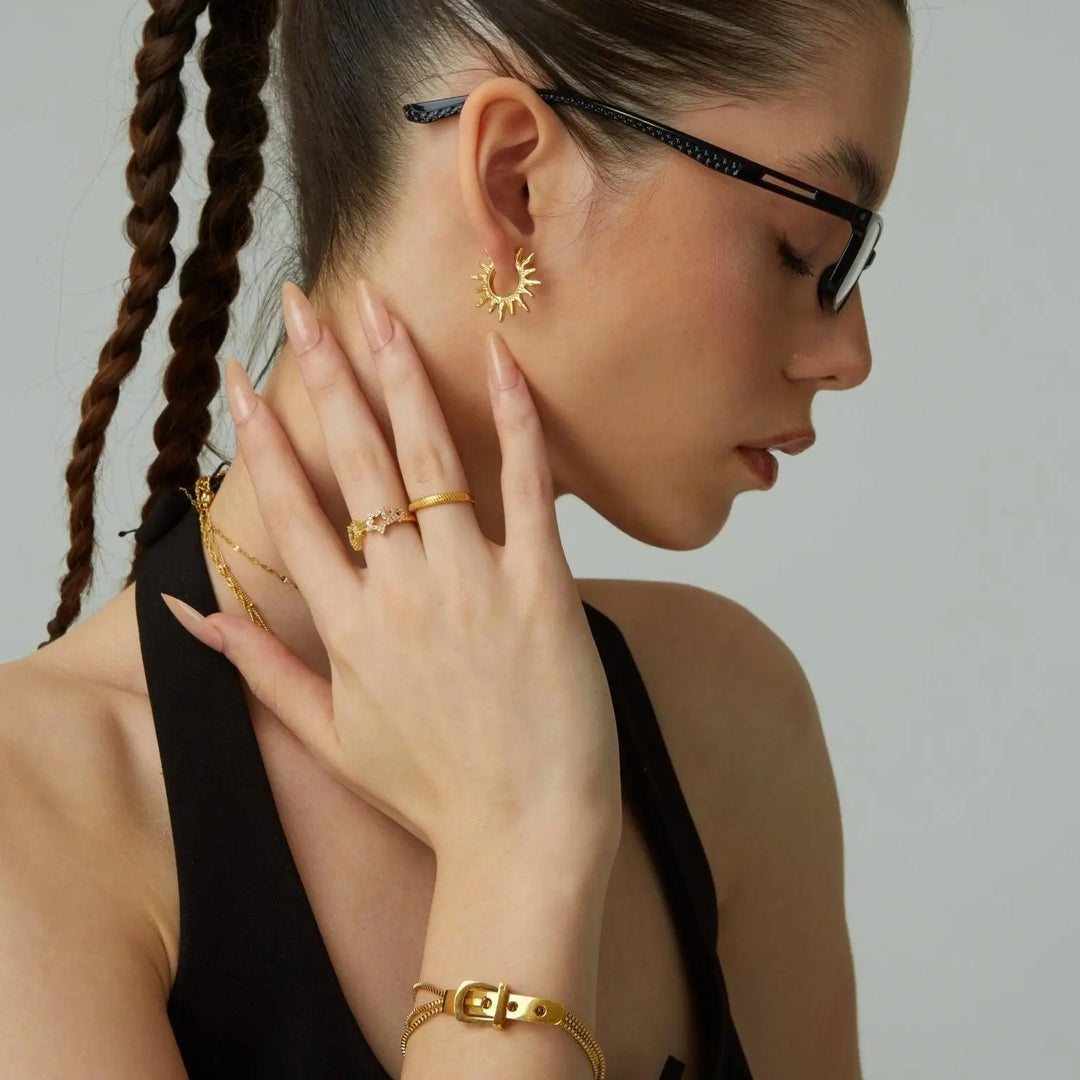 Sun Ray Hoop Earrings