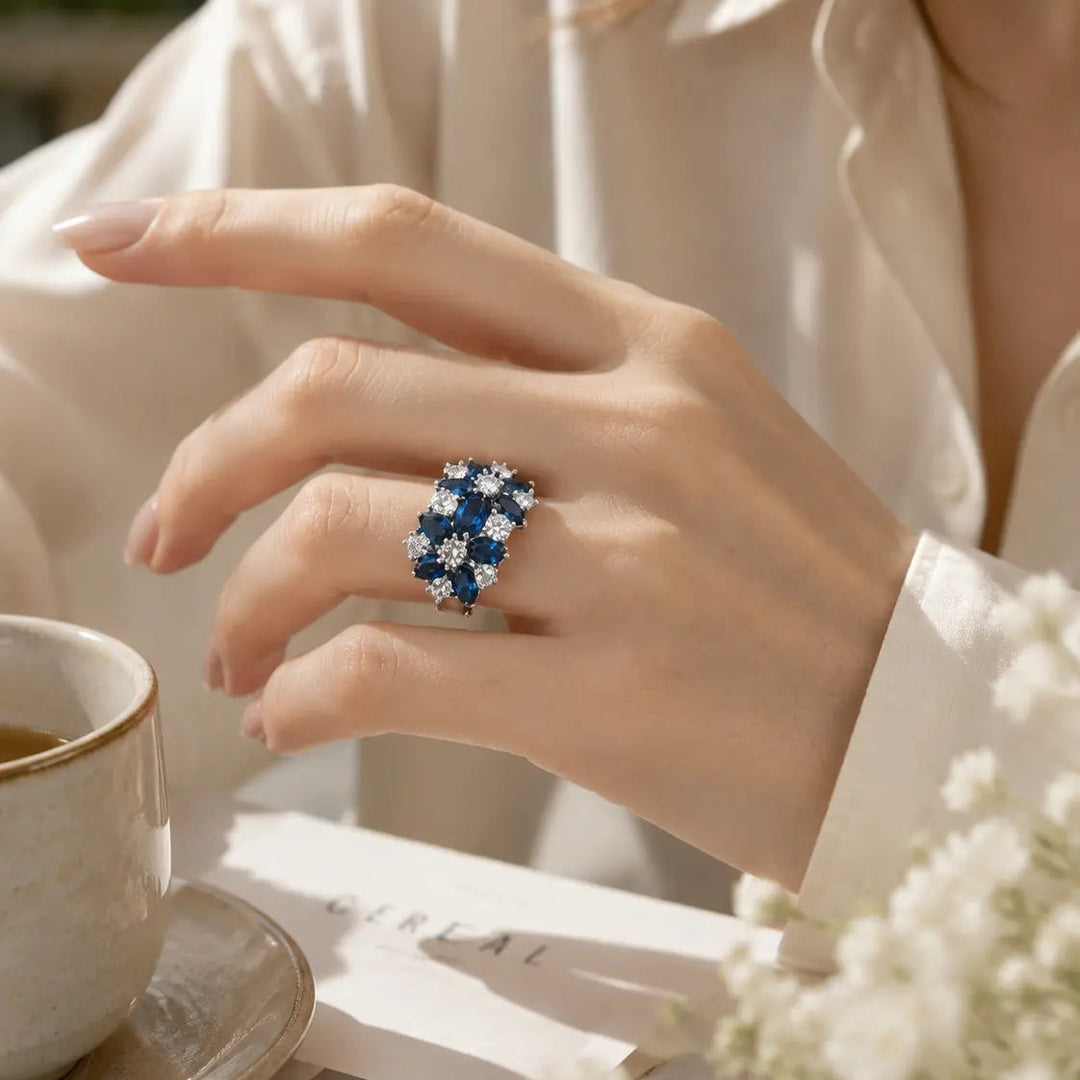 Moissanite Cluster Ring
