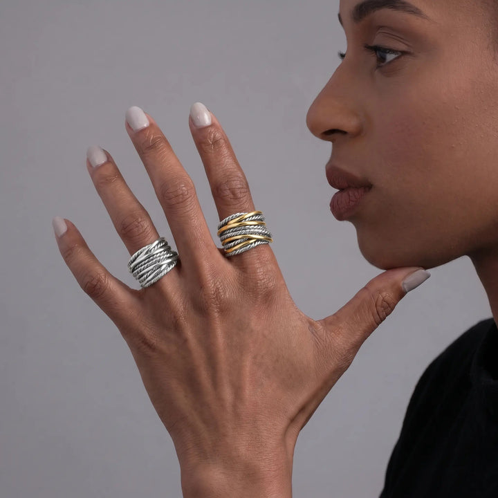 Intertwined Cable Band Ring