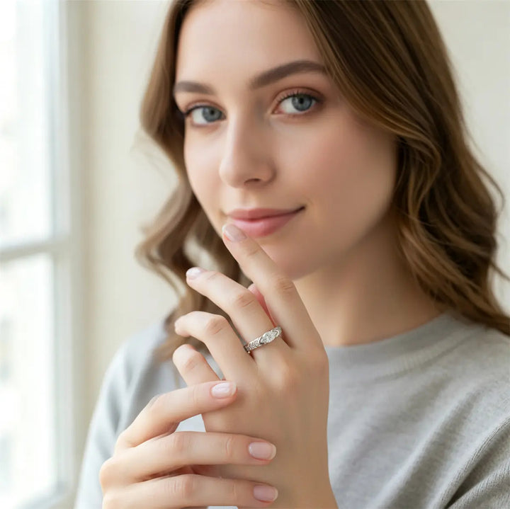 Marquise Moissanite Paved Ring