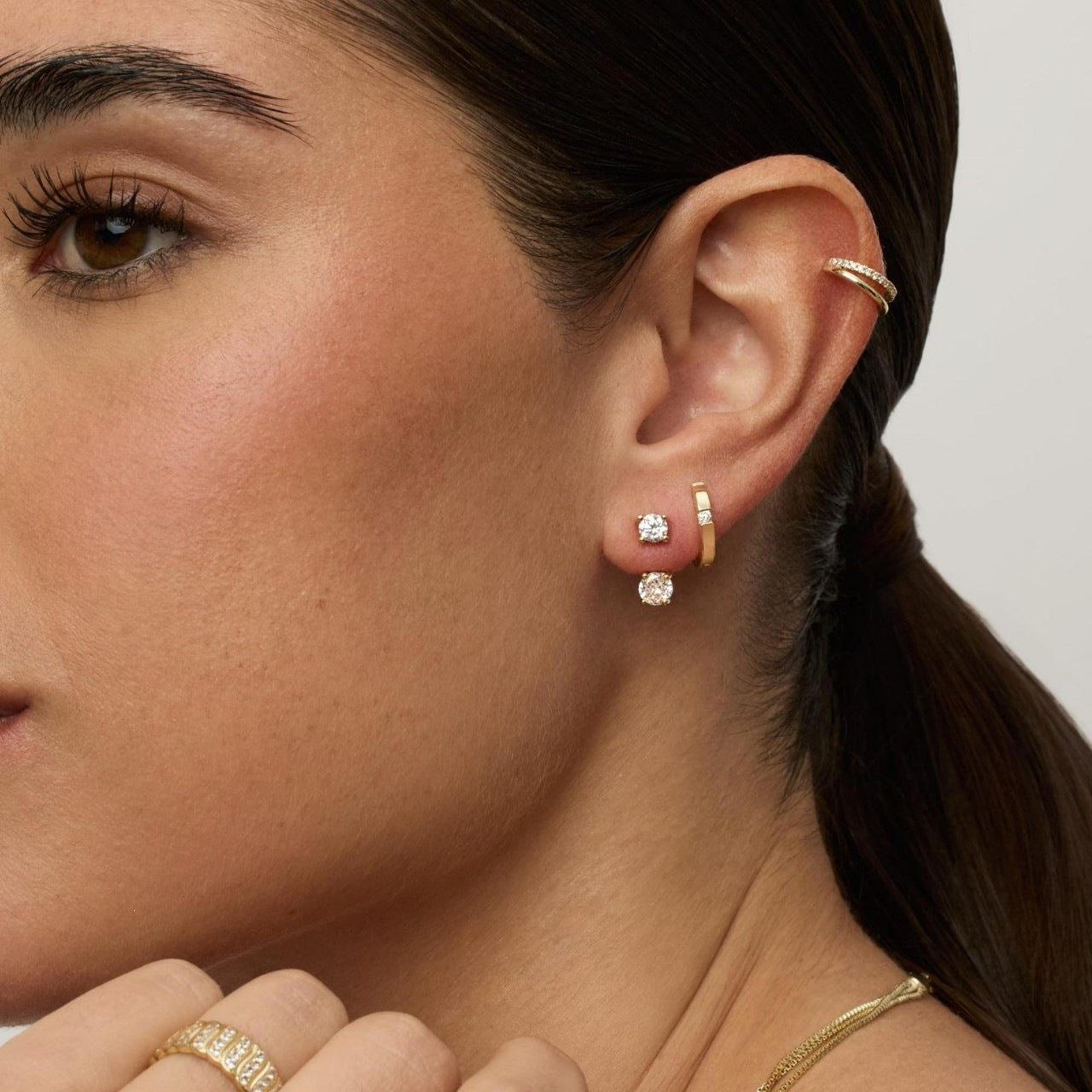 Radiant CZ Ear Jacket Earrings
