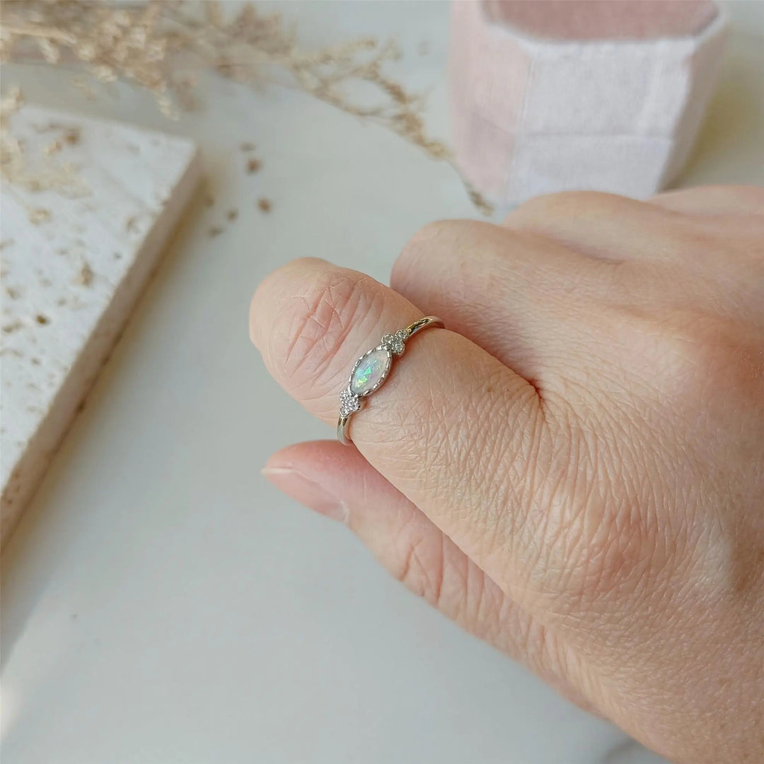 Oval Opal Band Ring
