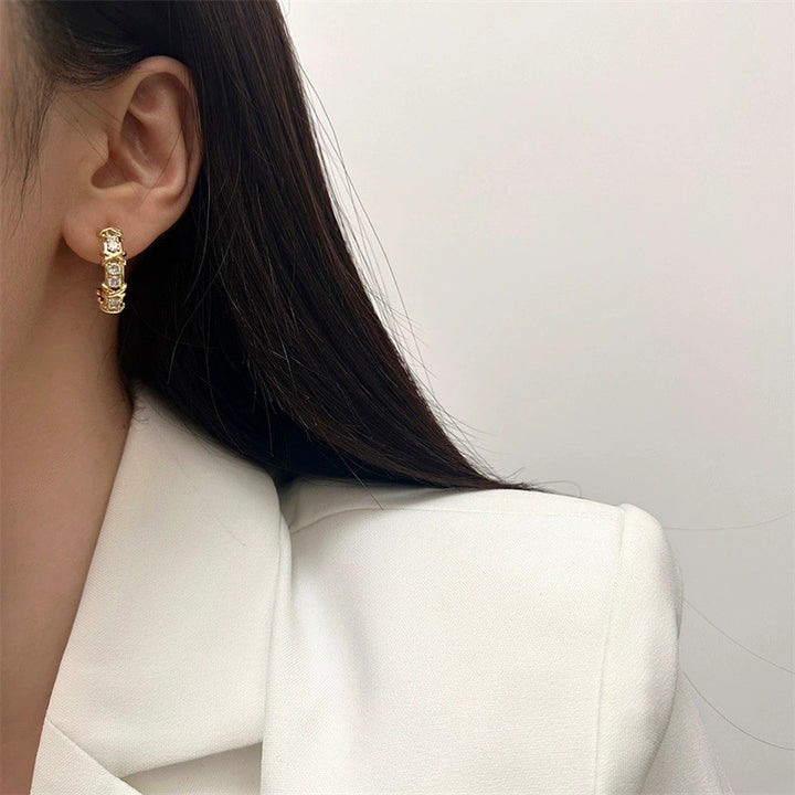 Moissanite Cross Hoop Earrings