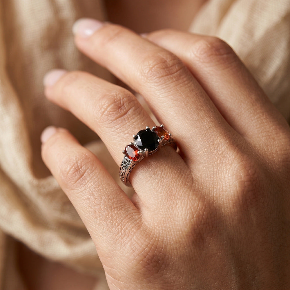 Oval Three Stone Ring