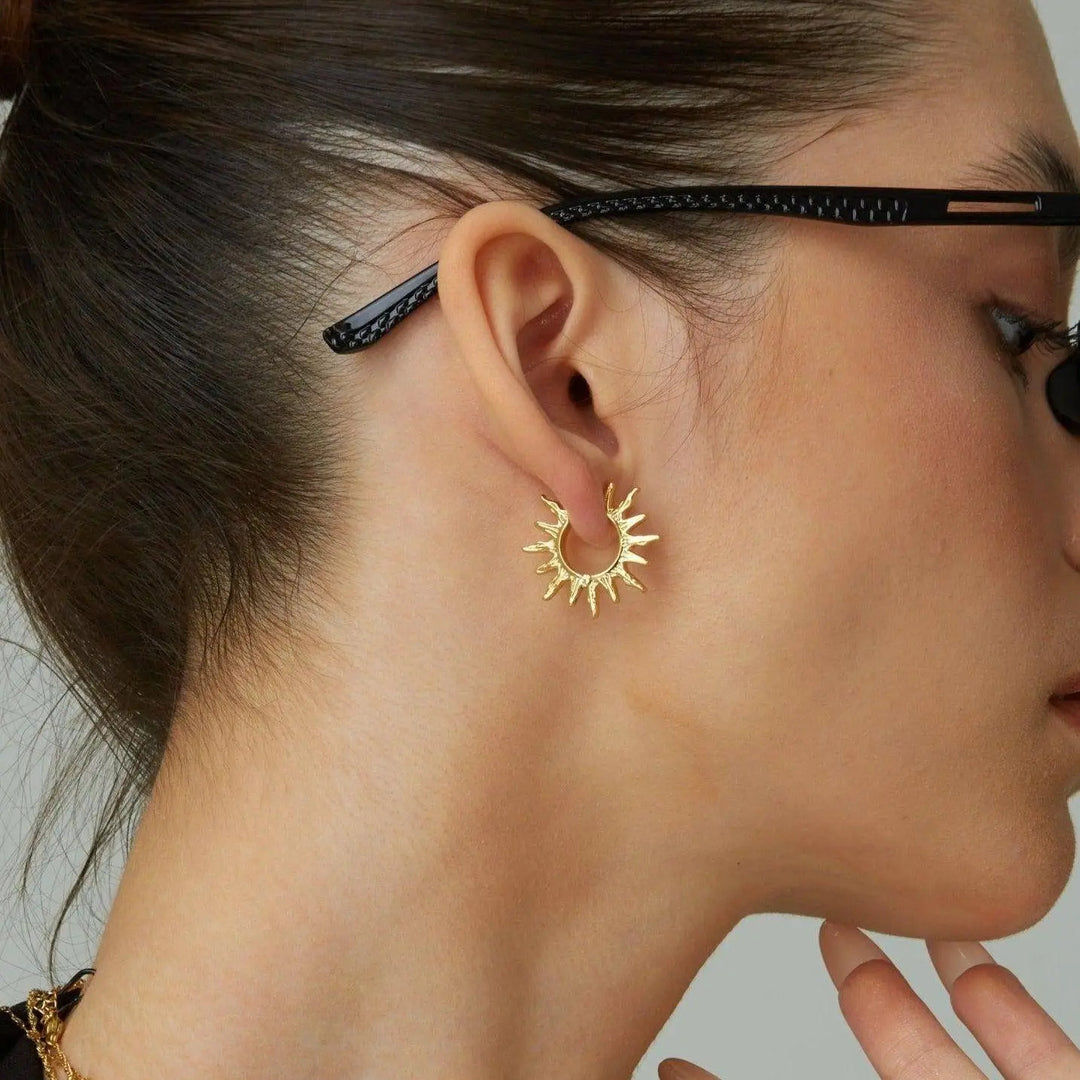 Sun Ray Hoop Earrings