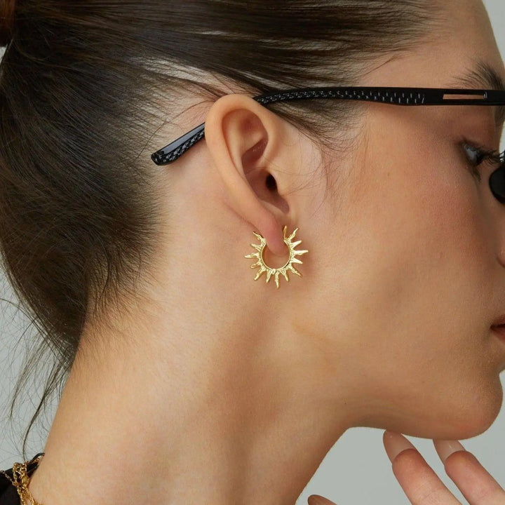 Sun Ray Hoop Earrings