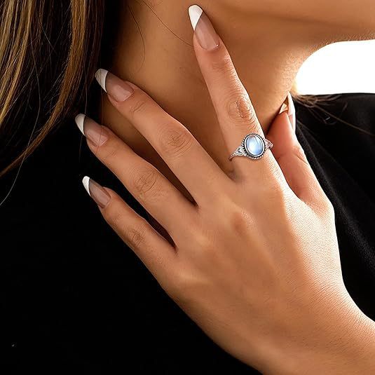 Iridescent Oval Crystal Ring