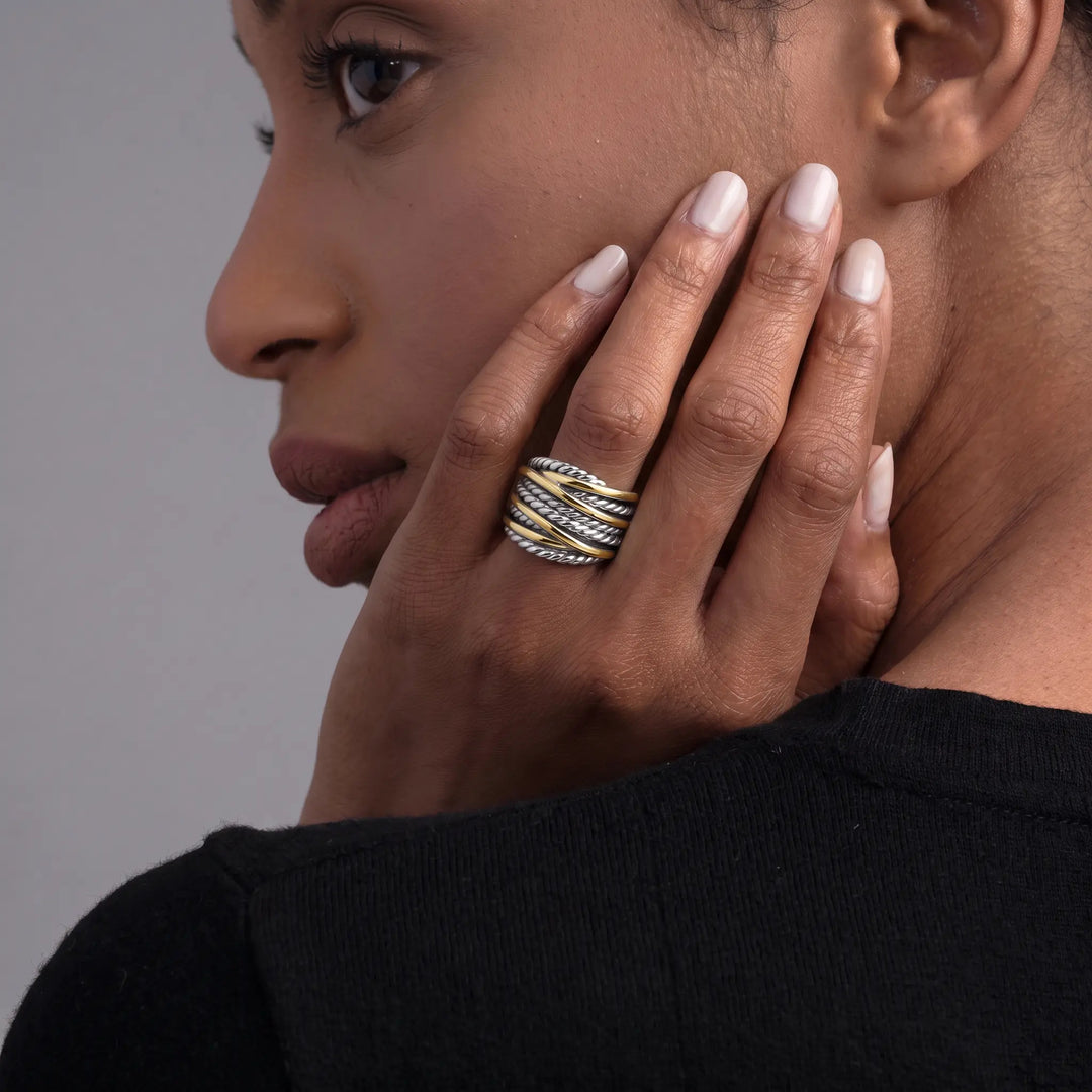Intertwined Cable Band Ring