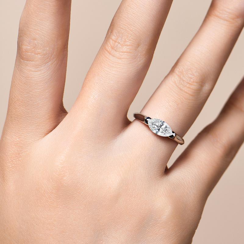 Marquise-Cut Moissanite Ring