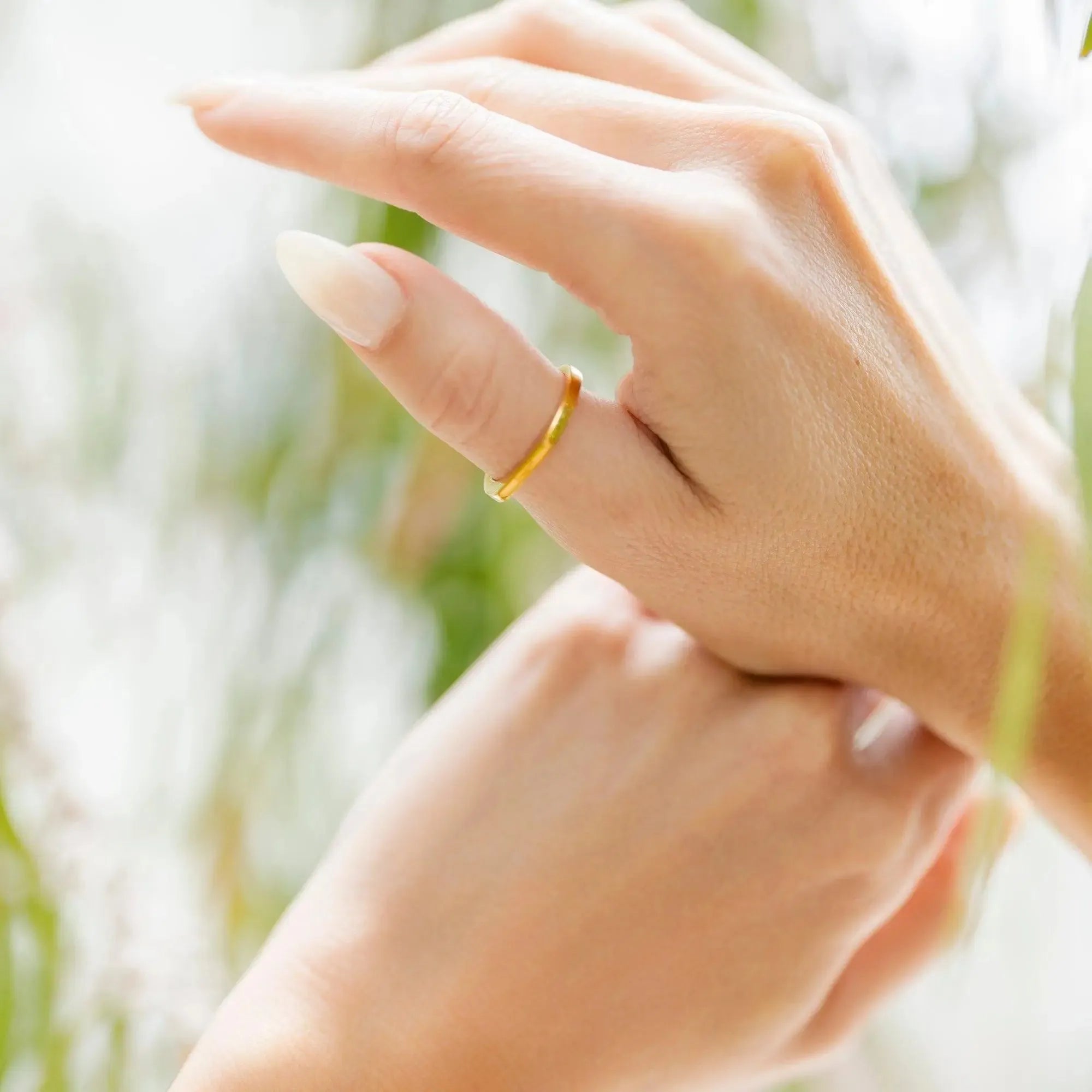 Minimalist Engraved Plain Band Ring