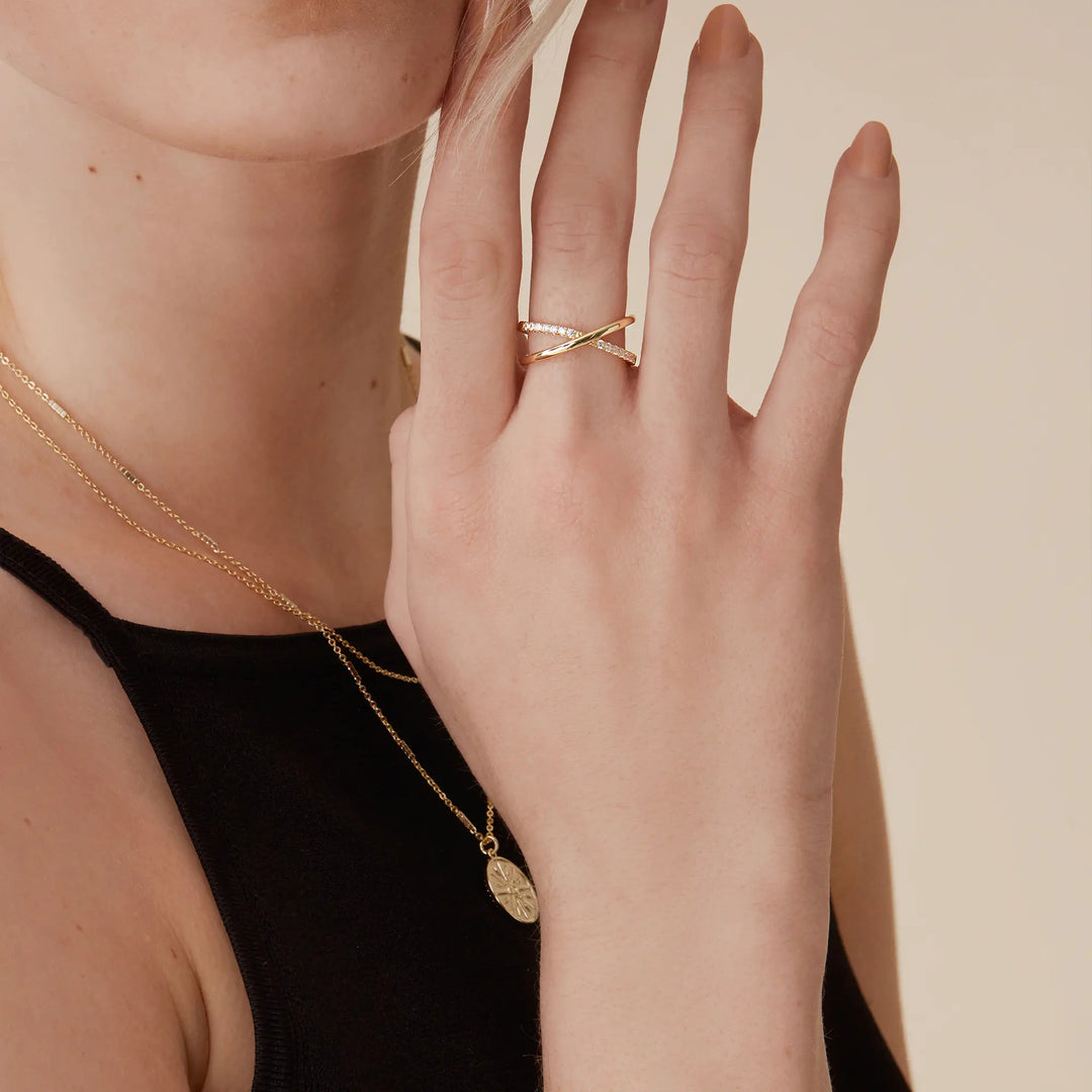 CZ Criss Cross Ring
