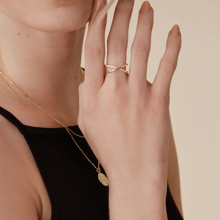 CZ Criss Cross Ring