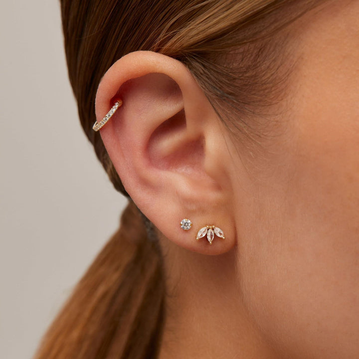 Opal Flower Stud Earrings