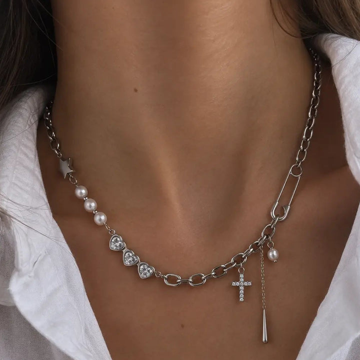 CZ Paperclip Necklace