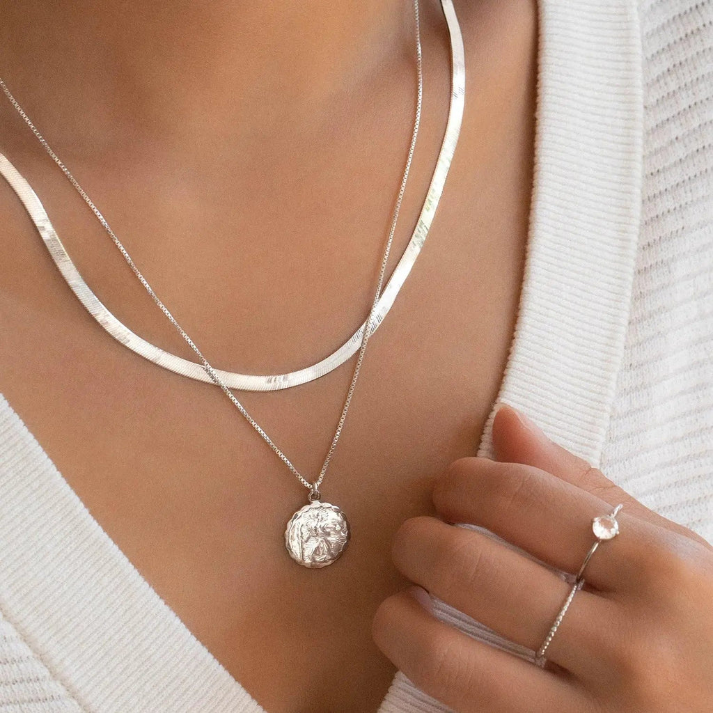Layered snake chain necklace