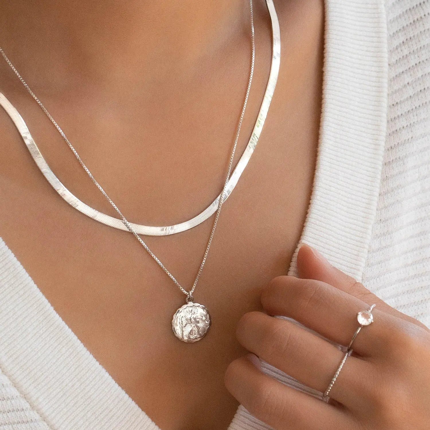 Layered snake chain necklace