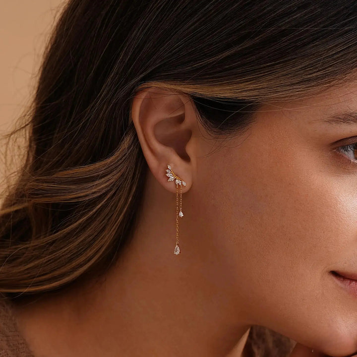 Zircon Tassel Drop Earrings