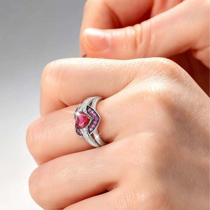 Moissanite Heart Halo Ring