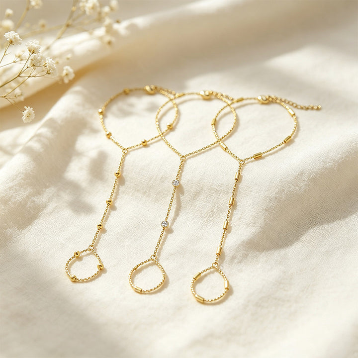 Stackable Hand Chain Bracelet Set