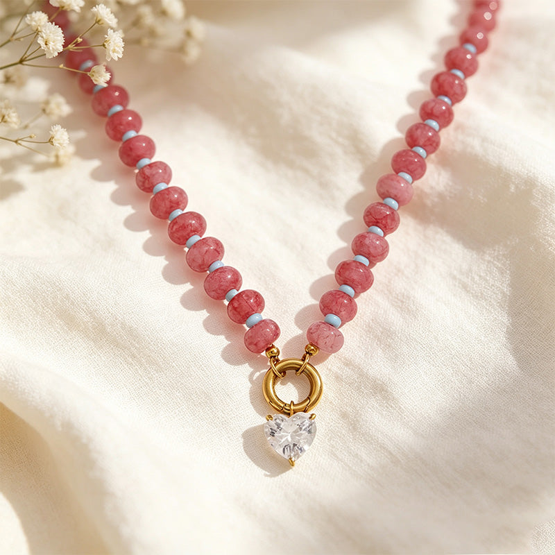 Stone Zircon Pendant Necklace