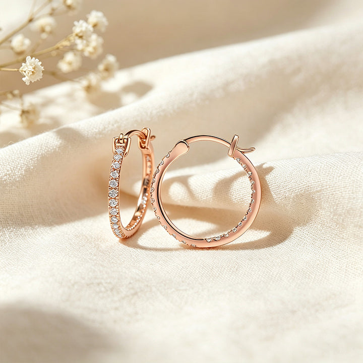 CZ Paved Hoop Earrings