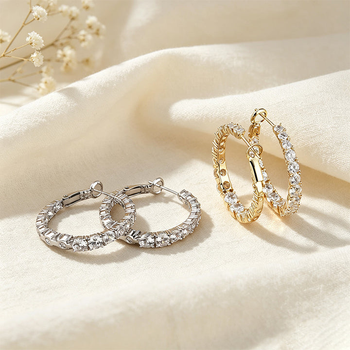 CZ Pavé Huggie Hoops