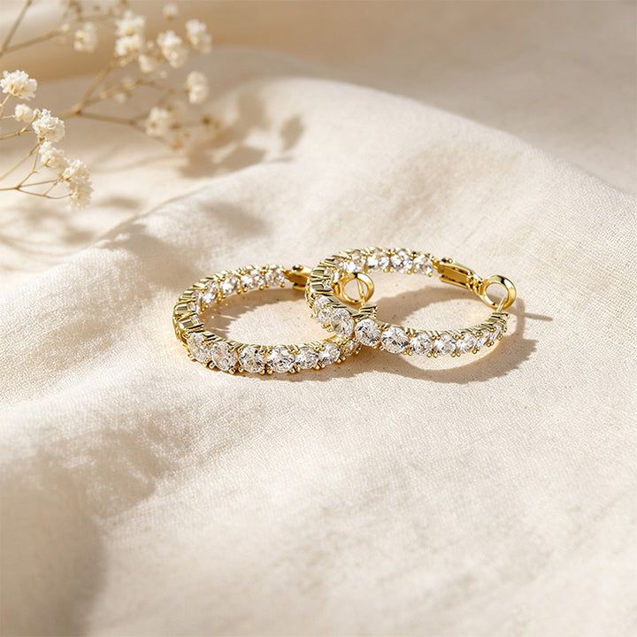 CZ Pavé Huggie Hoops