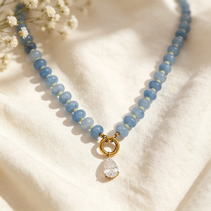 Stone Zircon Pendant Necklace