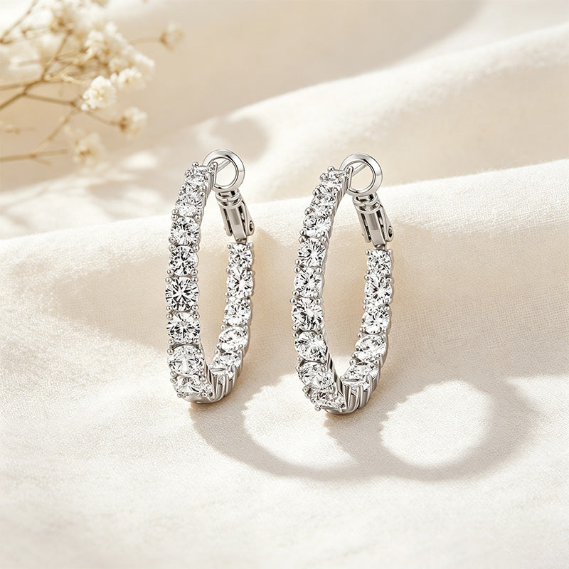 CZ Pavé Huggie Hoops