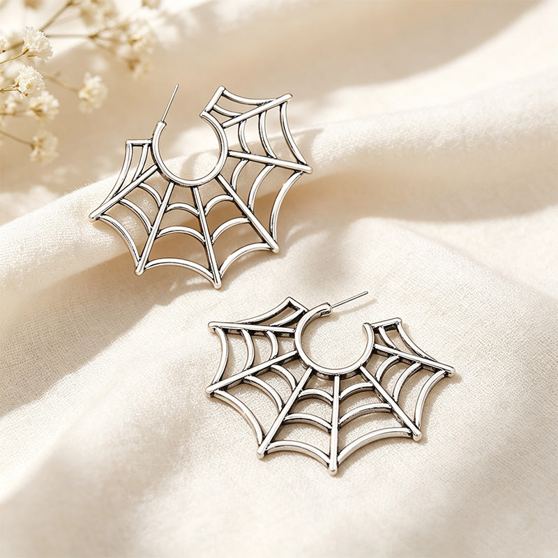 Spider Web Hoop Earrings