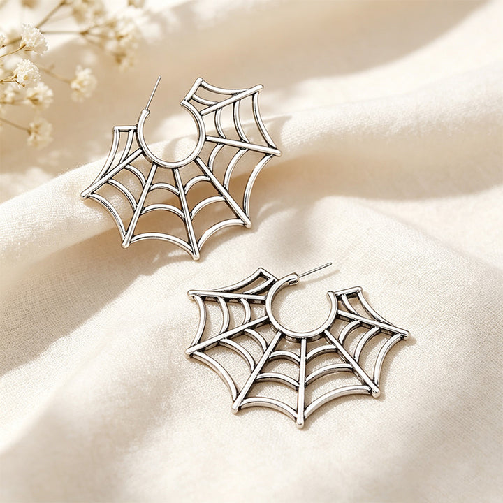 Spider Web Hoop Earrings