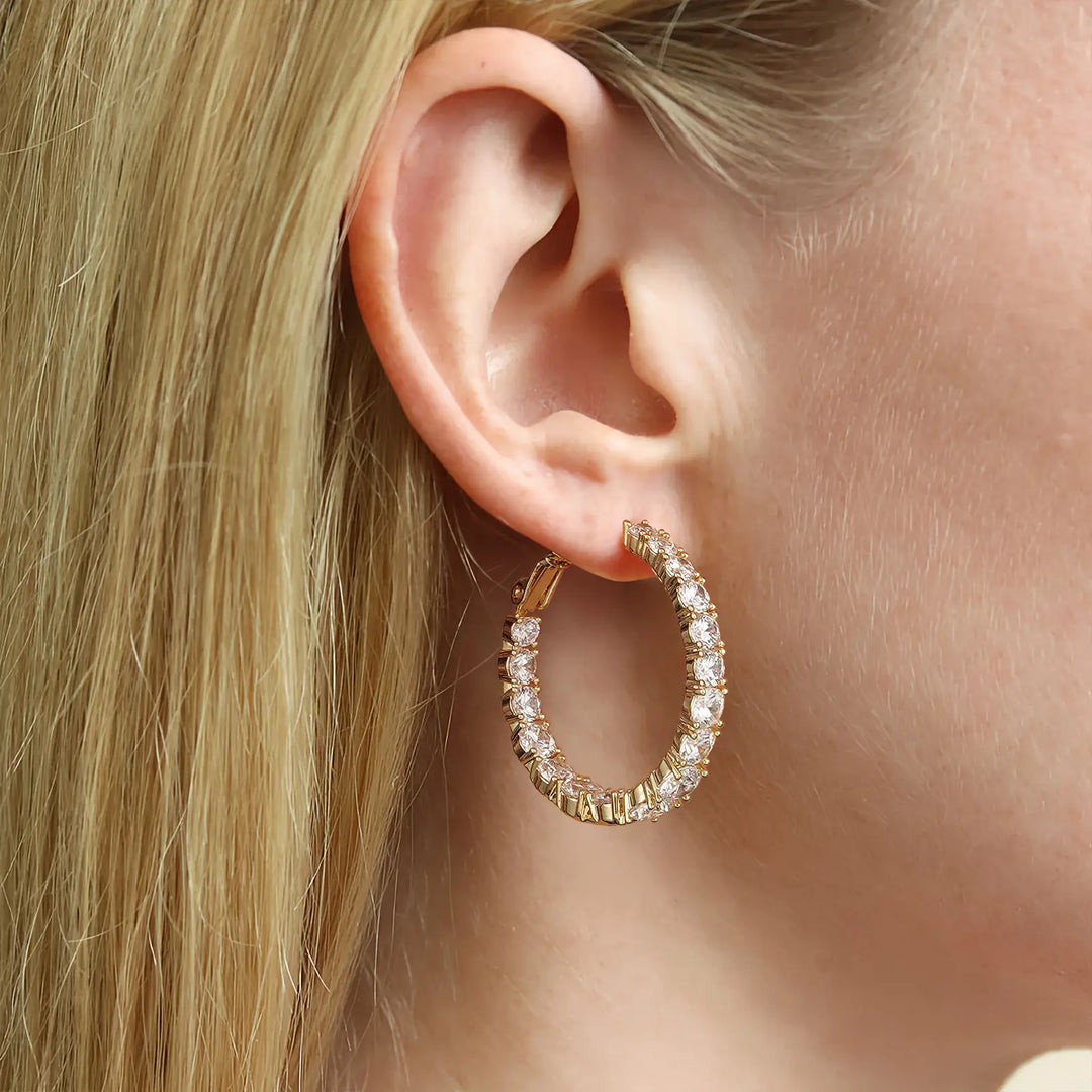 CZ Pavé Huggie Hoops