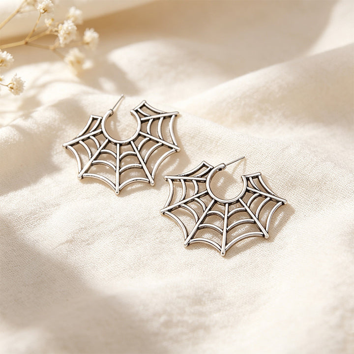Spider Web Hoop Earrings