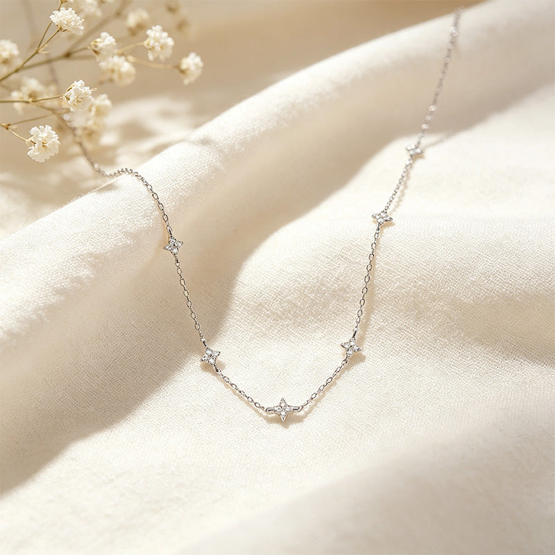 CZ Flower Collarbone Necklace
